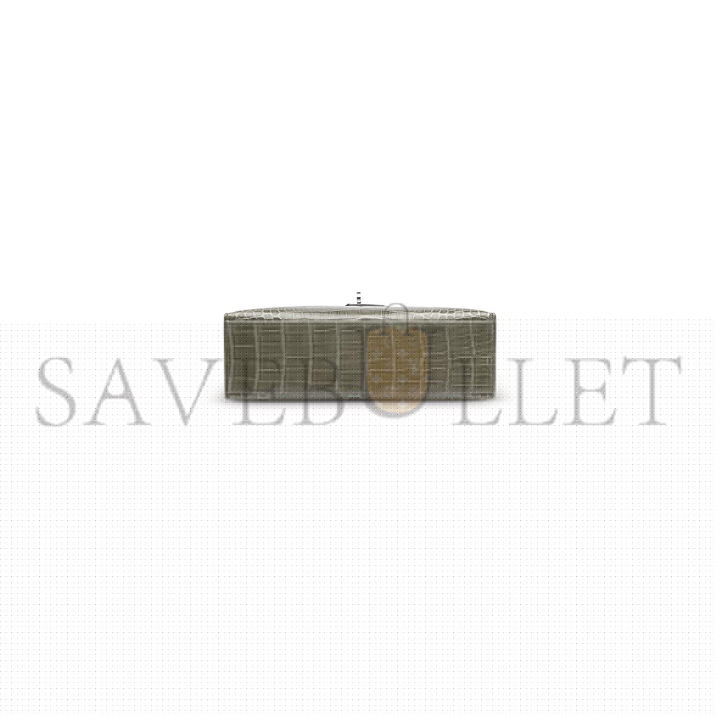 HERMÈS MASTER A SHINY ALLIGATOR KELLY POCHETTE WITH PALLADIUM HARDWARE (22*14*7cm)